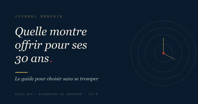 Memoria — Journal : quelle montre offrir pour ses 30 ans
