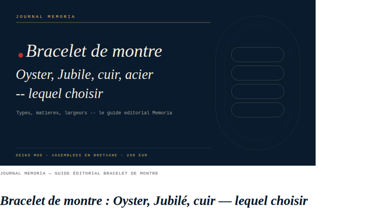 Bracelet de montre Oyster Jubilé cuir — Journal Memoria