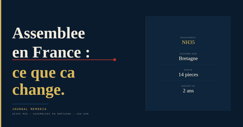 Montre assemblée en France : ce que ça change — Journal Memoria