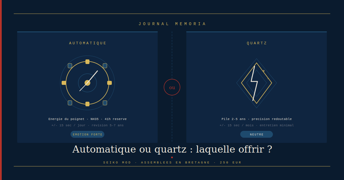 Automatique ou quartz : laquelle offrir ? — Journal Memoria