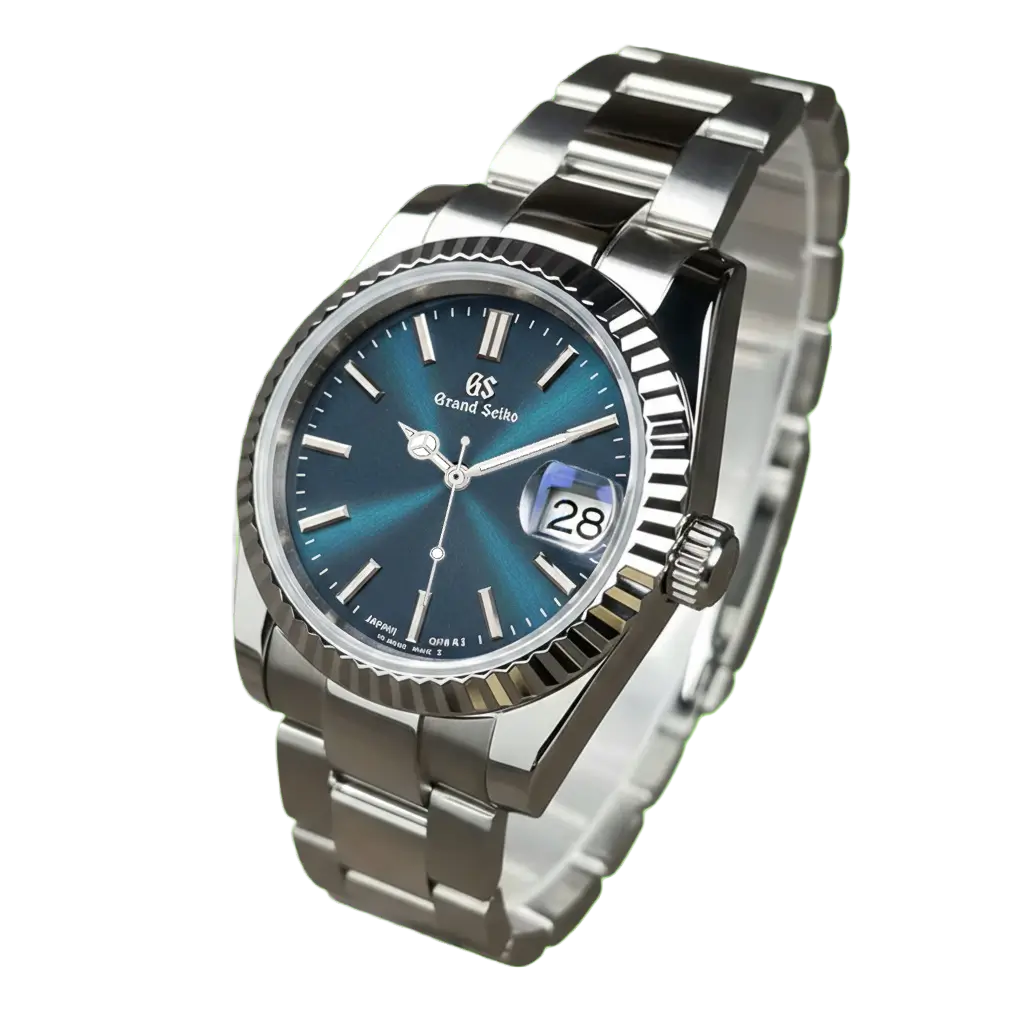 Seiko mod Emerald Teal détourée sur fond transparent, mouvement automatique NH35